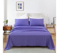 Whitney Home Textile Full Sheet Set - 4 Piece Bed Sheets for Full Size Bed, Luxury Soft Breathable Microfiber, Extra Deep Pocket, Bedding Sheets & Pillowcase, Wrinkle Free Oeko-Tex, Very Peri