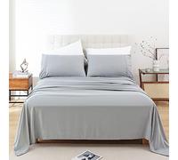 Whitney Home Textile Full Size Sheet Set - Luxury Soft Comfy Bed Sheets, Breathable Cooling Hotel Bedding for Women, Men, Teens, Extra Deep Pocket, Easy-Fit, Oeko-Tex, Wrinkle Free 4 Piece - Grey