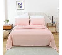 Whitney Home Textile Twin Size Sheet Set - Luxury Soft Comfy Bed Sheets, Breathable Cooling Hotel Bedding for Women, Men, Teens, Extra Deep Pocket, Easy-Fit, Oeko-Tex, Wrinkle Free 3 Piece - Pink
