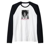 Whitney Houston Greyscale Portrait Raglan Baseball Tee