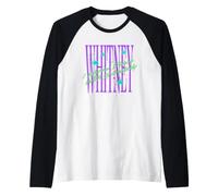 Whitney Houston I Wanna Dance with Somebody Paint Splatter Raglan Baseball Tee
