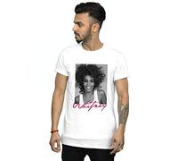Whitney Houston Men's Smile Photograph T-Shirt White XXX-Large