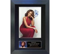 Whitney Houston Mounted Signed Autograph Photo Print A4#213 (Black Frame)