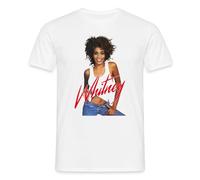 Whitney Houston Photo with Pink Nameplate Men's T-Shirt