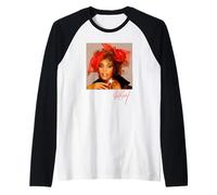 Whitney Houston Red Ribbon Signature Photo Raglan Baseball Tee