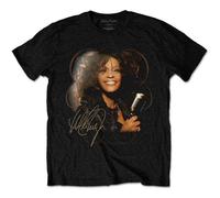 Whitney Houston Vintage Mic Photo T-Shirt in Black | Size: Medium Whitney Houston Black M