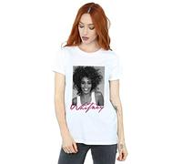 Whitney Houston Women's Smile Photograph Boyfriend Fit T-Shirt
