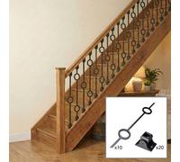 Whittington Black Metal The Double Circle Stair And Landing Spindle - 10 Pack Inc Brackets Traditional Products Ltd