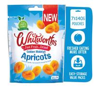 Whitworths Apricots | Naturally Sweet, Soft & Dried Apricot | 7 Pcs X 140g | Low Calorie Snacks | Vegan Healthy Snack | 1 of 5 a Day