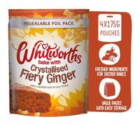 Whitworths Crystallised Fiery Ginger | Fine Ginger Crystals | Perfect for Vegan Baking & Cooking | GMO-Free Baking Supplies (Ginger, Pack of 4)