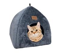 Whiwhi Cat Cave for Indoor Cat Tent with Washable Cushion Soft and Fluffy Cat House Foldable 2-in-1 Multi-Purpose Cat Nest Portable Kitten Cave 40x40x35cm