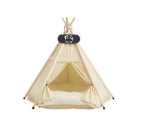 Whiwhi Pets Teepee Dogs Tent with Washable and Reversible Cushion Dog & Cat Cave Luxery Kennels Play Houses 60x60x70cm