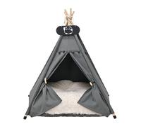 Whiwhi Teepee Tent for Pets with Double-Sided Cushion, Dog Tent, Removable and Washable, Luxery Dog Cave, Cat Tent and Pet House, 60 x 60 x 70 cm