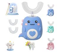 Whizbrush - U-Shaped 360º Ultrasonic Toothbrush, Electric Toothbrush Kids with 2 U Shaped Silicone Brush Heads, Automatic Toothbrush with Led & Dino Look Light for Boys and Girls (1PC)