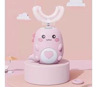 WhizBrush - U-Shaped 360º Ultrasonic Toothbrush, Kids Toothbrush Electric W/LED & 3 Vibration Modes, Soft Silicone, 2H Charge Powers up to 15 Days, Cleans All Teeth at Once in Just 60S (Pink6-12)