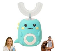 WhizBrush - U-Shaped 360º Ultrasonic Toothbrush, WhizBrush Toddler Dino Brush No Need to Argue, No Need to Brush Your Teeth Hard - Just 60 Seconds, It Cleans All Teeth at Once (Green6-12)