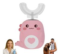 WhizBrush - U-Shaped 360º Ultrasonic Toothbrush, WhizBrush Toddler Dino Brush No Need to Argue, No Need to Brush Your Teeth Hard - Just 60 Seconds, It Cleans All Teeth at Once (Pink6-12)