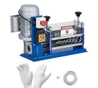 WHIZMIA Electric Wire Stripping Machine with Transparent Glass Plate, 370 W & 75 Ft/Min, 10 Channels & 10 Blades, 0.06" - 1.5" Automatic Wire Stripper for Scrap Cable Copper Recycling