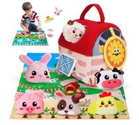 WhizWinks Baby Montessori Toys 6-12 Months - Farm Animals Sensory Toy for 1-3 Year Old Boys Girls Toddler with Rattle, Squeaky, Crinkle Paper, Mirror | 1st Birthday Gifts for Babies