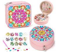 WhizWinks Diamond Art Jewellery Box for Girls: 2 PCS Craft Kits for Kids Birthday Presents - Gifts for 5 6 7 8 9 10 Year Old Gilrs Toys - Arts and Crafts for Kids Age 5 6 8 10 DIY Creative Activities