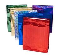 WhizzTech - Large Size Holographic Gift Bag - Assorted Colours - Pack of 3
