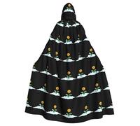 WHJDPP A flower stuck in a snow pile Prints Halloween Adult Hooded Cloak for Costume Parties and Theme Events