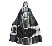 WHJDPP A Lone Wolf Prints Halloween Adult Hooded Cloak for Costume Parties and Theme Events