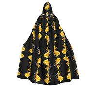 WHJDPP A shiny goldfish jumps out of the water Printing Halloween Adult Hooded Cape Cloak for wear during Halloween, role-playing