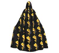 WHJDPP A shiny goldfish jumps out of the water Prints Halloween Adult Hooded Cloak for Costume Parties and Theme Events