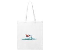 WHJDPP A small boat rolled in the rough waves Picture Woman Canvas Tote Bag Strong and durable for traveling, shopping, Daily One Size