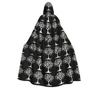 WHJDPP A tree full of pearls Prints Halloween Adult Hooded Cloak for Costume Parties and Theme Events