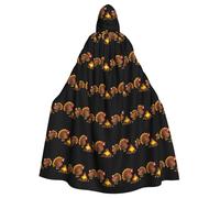 WHJDPP A turkey roasting on a campfire Prints Halloween Adult Hooded Cloak for Costume Parties and Theme Events