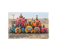 WHJDPP Abandoned Magic House Printing Placemats for Dining Table Set of 6 for Homes, and Banquets Easy to Clean at Room Temperature for Long-Lasting Use