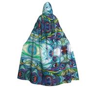 WHJDPP Abstract Feathers Prints Hooded Cloak - Long, Comfortable Cosplay Throw