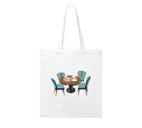 WHJDPP Afternoon tea at the round table Picture Woman Canvas Tote Bag Strong and durable for traveling, shopping, Daily One Size