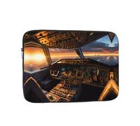WHJDPP Airplane Cockpit Prints Shockproof Portable Laptop Sleeve Bag 17 inch for Men and Women Business Travel, Office Daily Use