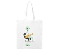 WHJDPP Alien playing the pipa Picture Woman Canvas Tote Bag Strong and durable for traveling, shopping, Daily One Size
