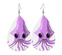 WHJDPP Alien squid Prints Drip Earrings - Faux Leather Charms for Women - Lightweight Dangling Jewelry - Party & Holiday Accents