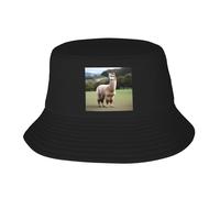 WHJDPP Alpaca's Body Display Picture Adult Fisherman's Hat for Men and Women Foldable Headwear for Outdoor Activities Black