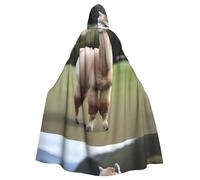 WHJDPP Alpaca's body display Printed Halloween Adult Hooded Cape Cloak with Bow Tie for Costume Parties, Cosplay
