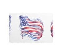 WHJDPP American Flag Printing Placemats for Dining Table Set of 6 for Homes, and Banquets Easy to Clean at Room Temperature for Long-Lasting Use