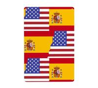 WHJDPP American Spain Flag Picture Tin decorative painting 8x12in Made of tinplate, wear-resistant and durable