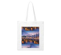 WHJDPP Amsterdam Night View Picture Woman Canvas Tote Bag Strong and durable for traveling, shopping, Daily One Size