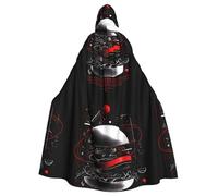 WHJDPP An arrow through the heart Printed Halloween Adult Hooded Cape Cloak with Bow Tie for Costume Parties, Cosplay