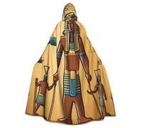 WHJDPP Ancient Egypt Tribe Series Prints Halloween Adult Hooded Cloak for Costume Parties and Theme Events