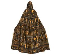 WHJDPP ancient egyptian hieroglyph Picture Halloween Adult Hooded Cape Cloak with Bow Tie for Costume Parties, Cosplay
