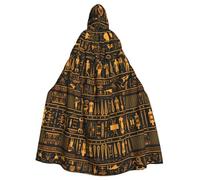WHJDPP ancient egyptian hieroglyph Prints Halloween Adult Hooded Cloak for Costume Parties and Theme Events