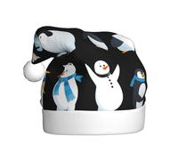 WHJDPP Arctic animals Picture Men's and women's plush Christmas hats, adult New Year's holiday party caps
