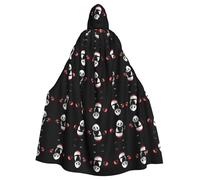 WHJDPP Awesome Boxing Panda Printing Halloween Adult Hooded Cape Cloak for wear during Halloween, role-playing