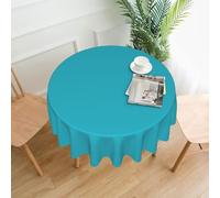 WHJDPP Azure Prints 60 Inch Round Table Throw - Waterproof Table Cover for Dining Table, Coffee Table, Party & Outdoor Use - Soft & Wrinkle Resistant Decor